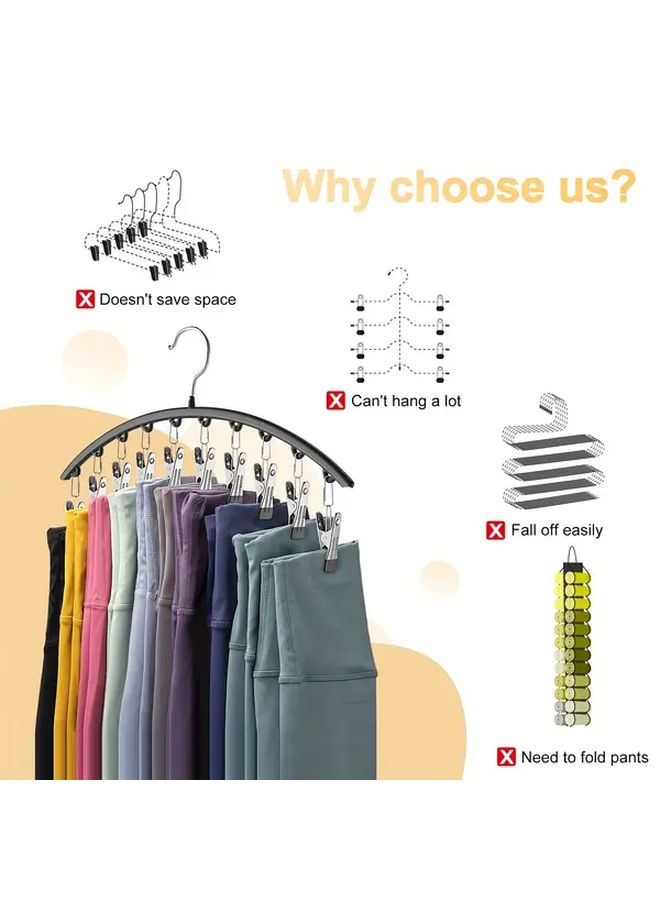 1 Item Space Saving Pant Hanger Set 10 Rubber Coated Wardrobe Clips for Jeans - Image 2