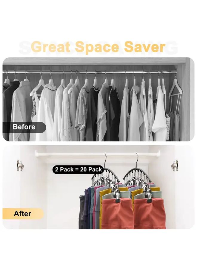 1 Item Space Saving Pant Hanger Set 10 Rubber Coated Wardrobe Clips for Jeans - Image 5