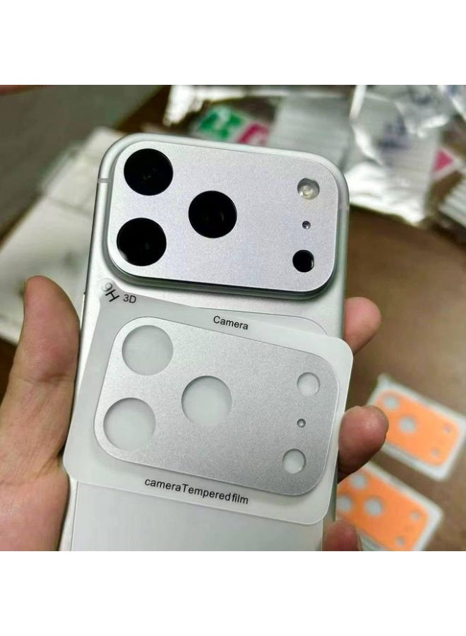 واقي عدسة بإطار معدني مضاد للخدش لهاتف iPhone 17 Pro Max، واقي شاشة من الزجاج المقوى لهاتف iPhone 17 Pro، لون رمادي - Image 4