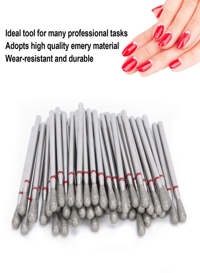 HURRISE Practical Nail Drill Bits, 50Pcs Nail Polishing Grind Head Replacement Accessory Manicure Tool For Acrylic Gel Nails Cuticle Clean Pedicure (F-3.3mm) - Image 3