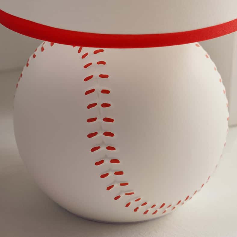 Pan Home Baseball E14 Ceramic Table Lamp Dia 16x27.5cm - White - Image 3