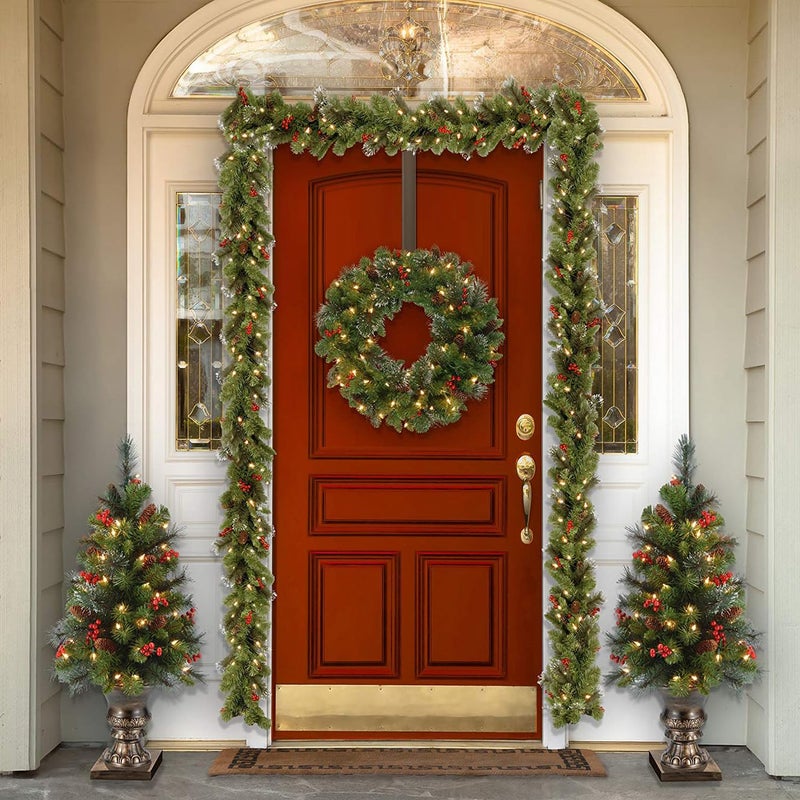 HEYHOUSE Wreath Hanger,Adjustable Length 14.9-25 Inch Metal Door Hanger,Wreath Hanger for Front Door 20 lbs Larger Christmas Wreaths Decorations Hook - Image 2
