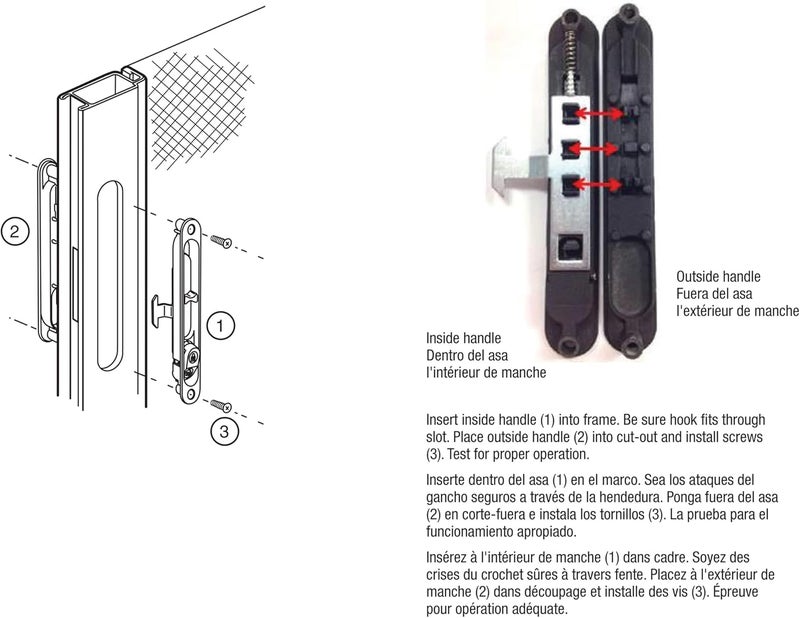 A 202 Diecast Black, Flush Sliding Screen Door Latch (Single Pack)