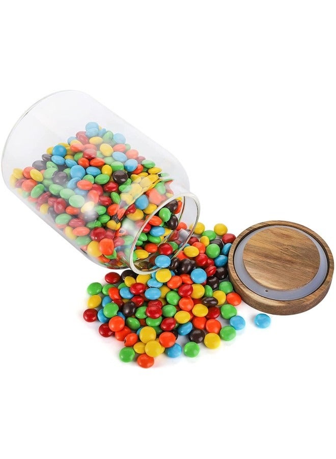 GGEROU Airtight Glass Storage Jar with Acacia Wood Air-tight Lid,3 Pack Borosilicate Glass Kitchen Canisters,1250ml+2000ml+3000ml - Image 5