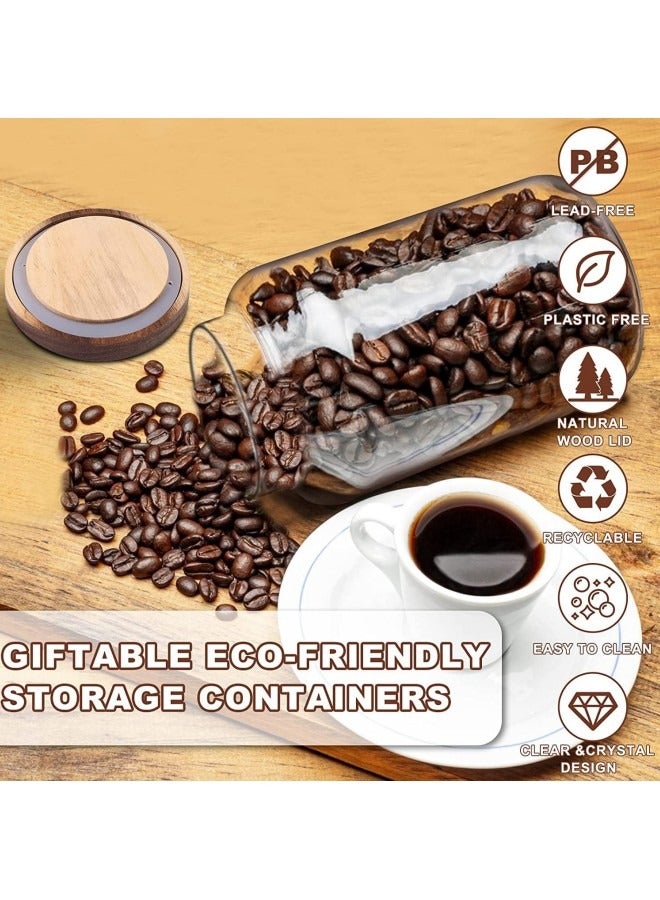 GGEROU Airtight Glass Storage Jar with Acacia Wood Air-tight Lid,3 Pack Borosilicate Glass Kitchen Canisters,1250ml+2000ml+3000ml - Image 2