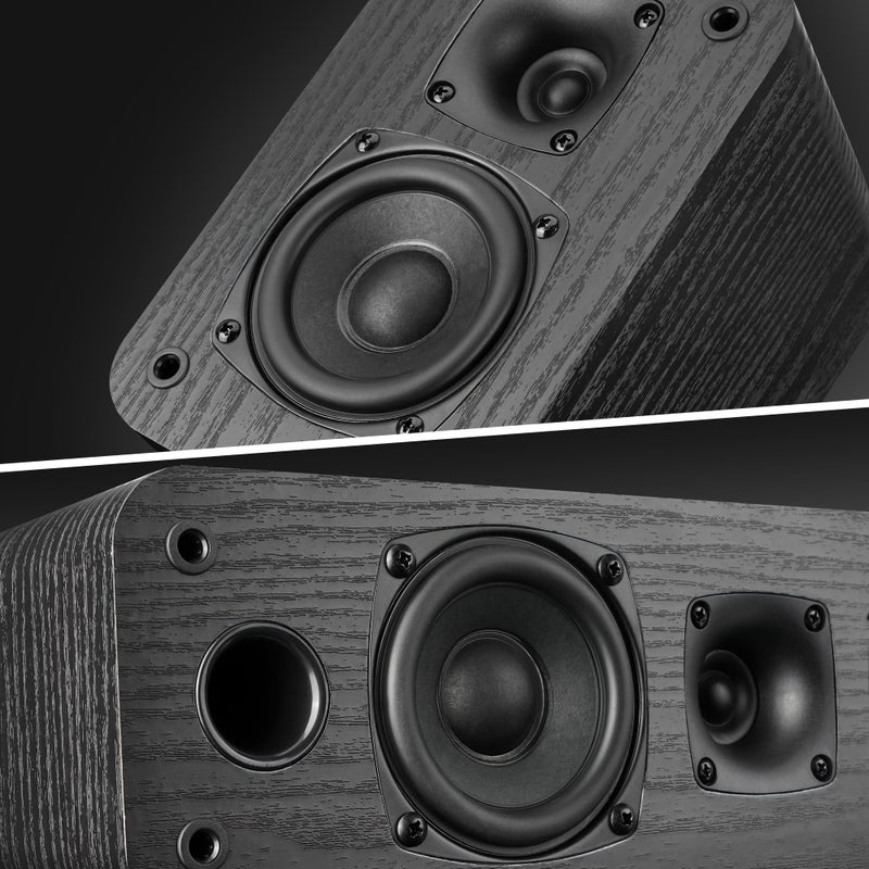 Saiyin 5.0 Home Theater System, 100w HiFi Surround Sound Speakers with Stereo Surround Sound and Classic Rretro Wood Grain for TV/PC, Passive, Amplifier or Receiver Required, Cable Not Included - Image 2