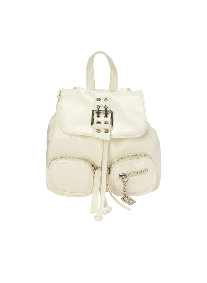 Bata Faux Leather Buckle Backpack