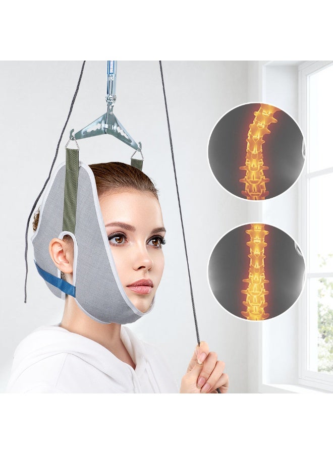 Generic Over Door Hanging Neck Traction Kit Cushion Belt Brace Adjustable Cervical Correction Stretcher Back Head Massager  - Image 2
