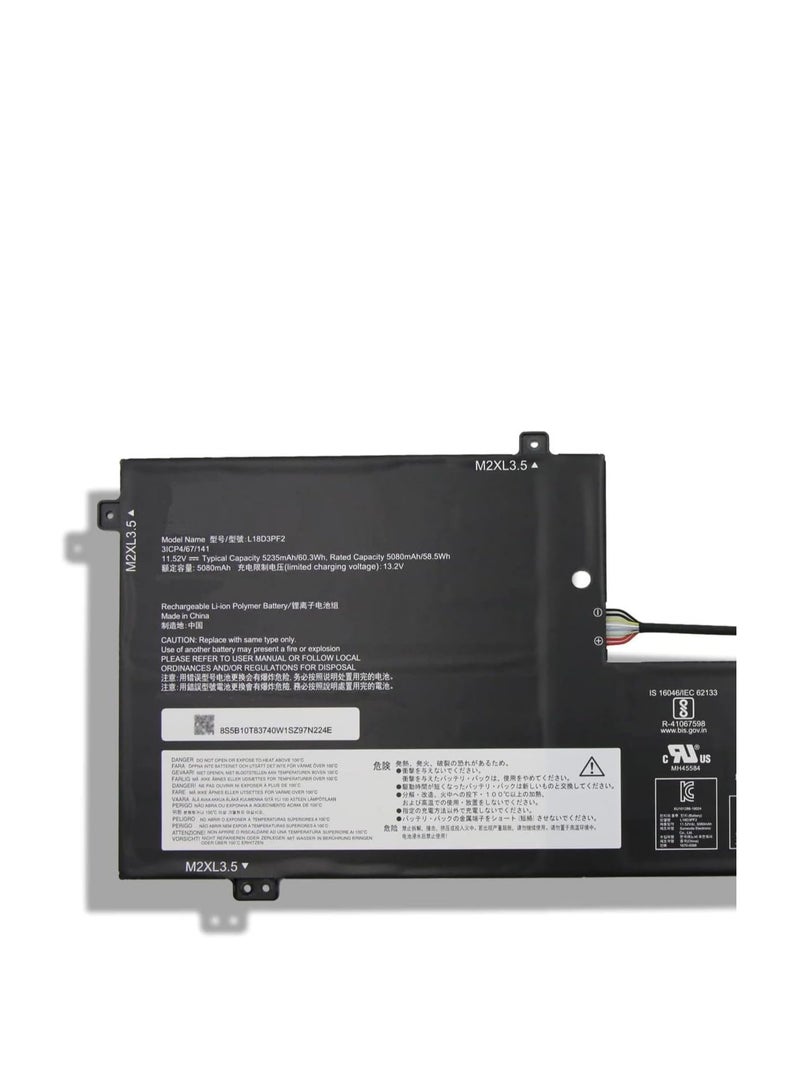 Terabyte L18D3PF2 L18M3PFA Laptop Battery for Lenovo Yoga C740-15 C740-15IML C740-15IML-81TD Series 5B10T83740 5B10W67402 5B10T83739 5B10W67258 SB10W67375 3ICP4/67/141 11.52V 60.3Wh - Image 2