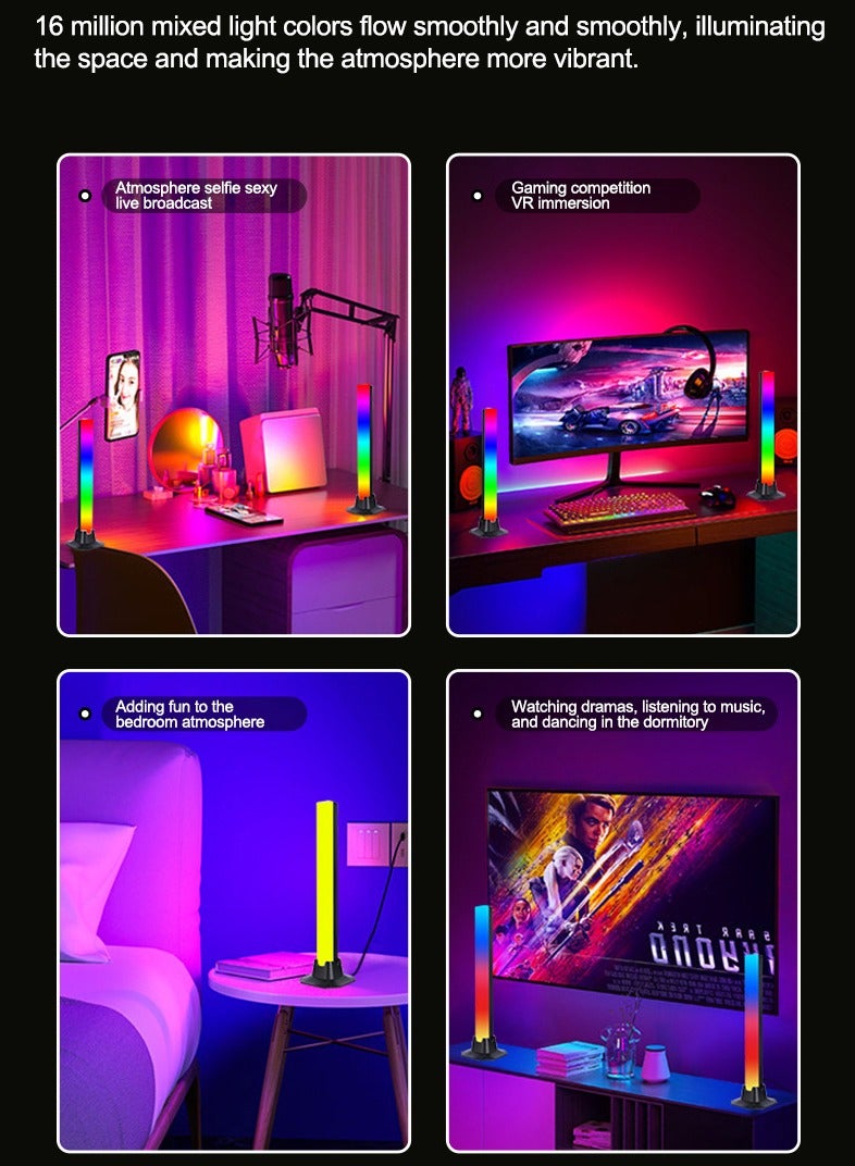 Smart LED Light Bars, RGB Flow Light Bar, Gaming Lights, Ambient Lighting ， Scene Modes and Music Sync Modes,Bluetooth Color Light Bar for Gaming Setup, Entertainment, PC, TV, Room Decor - Image 2