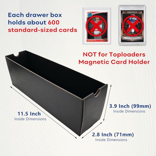 Fageverld Trading Card Storage Box, Collector Cardboard Card Box with 50 Dividers for MTG TCG Magic Baseball Sports Cards Collection, 12 Drawers - Image 4