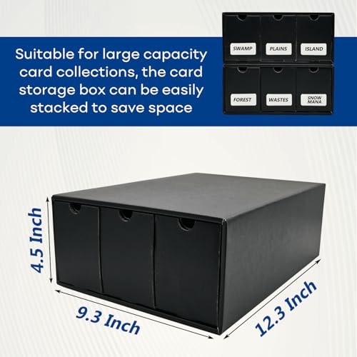 Fageverld Trading Card Storage Box, Collector Cardboard Card Box with 50 Dividers for MTG TCG Magic Baseball Sports Cards Collection, 12 Drawers - Image 5