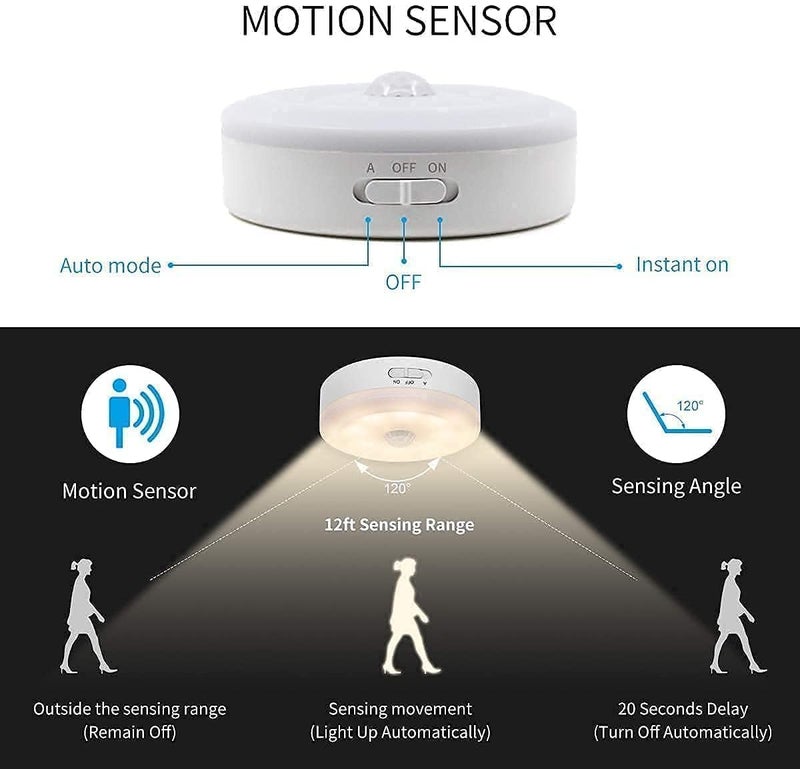 Vmoni Pack of 1 Motion Sensor LED Light, Motion Sensor Light for Home Indoor, Wireless Magnetic Lights for Wall, Cabinet Light, Automatic On/Off, Rechargeable, Adhesive, Ideal for Wardrobe,Cupboard - Image 3