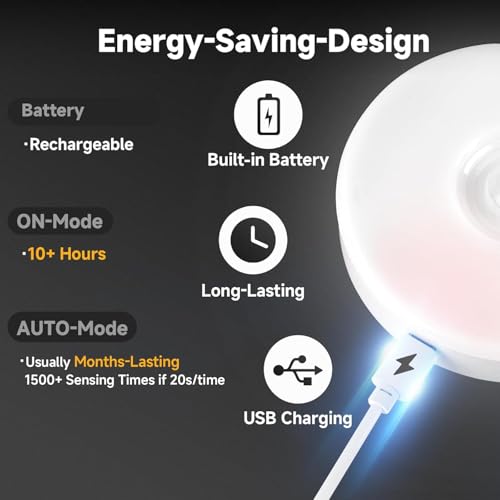 Vmoni Pack of 1 Motion Sensor LED Light, Motion Sensor Light for Home Indoor, Wireless Magnetic Lights for Wall, Cabinet Light, Automatic On/Off, Rechargeable, Adhesive, Ideal for Wardrobe,Cupboard - Image 4
