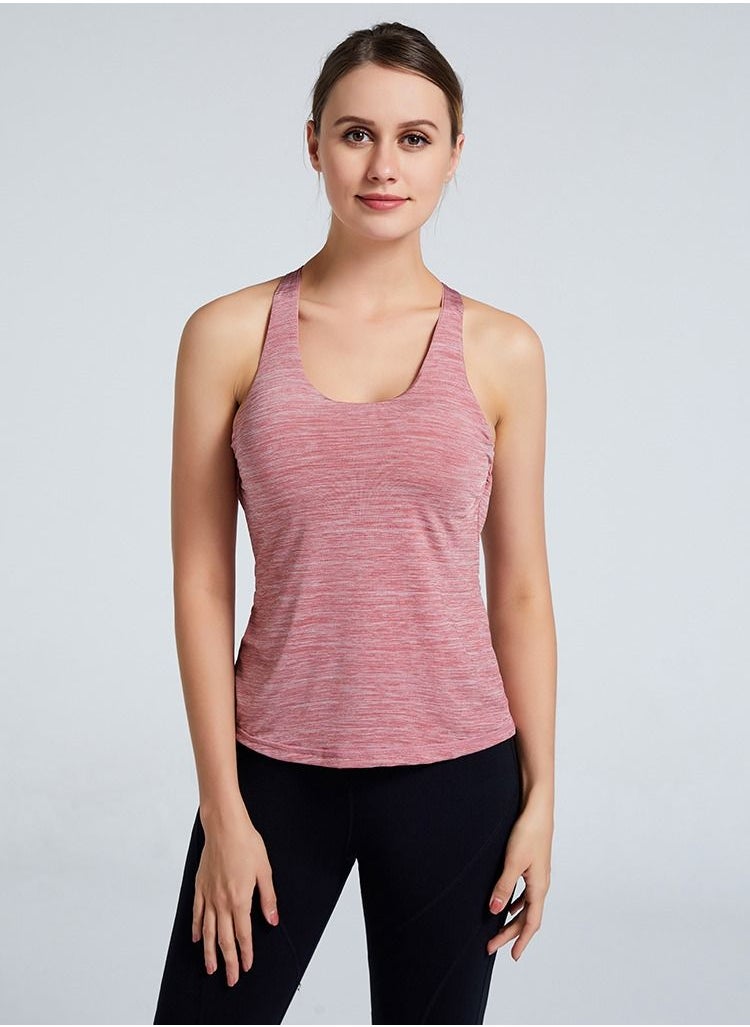 Loquat - Exercise Running Yoga Fitness sleeveless Top  Pink - Image 1