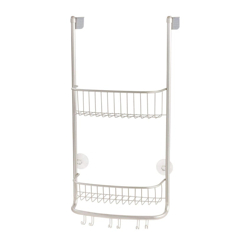 iDesign Forma Bathroom Over The Door Shower Caddy with Storage Baskets Shelves for Shampoo Conditioner Soap Set of 1 Satin