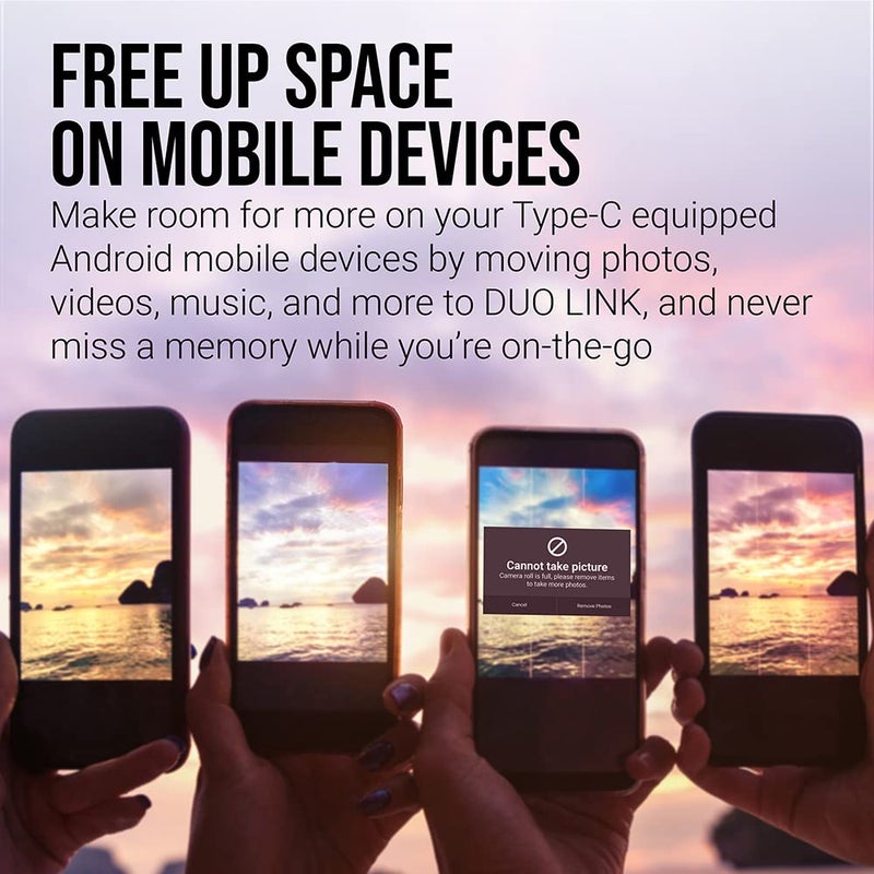 PNY 256GB Duo Link USB 3.2 Type-C Dual Flash Drive for Android Devices and Computers - External Mobile Storage for Photos, Videos, and More - 200MB/s - Image 3