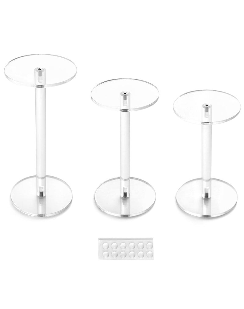 QWORK QWORK Round Acrylic Display Stand Premium Clear Round Riser Stands Set of 3 