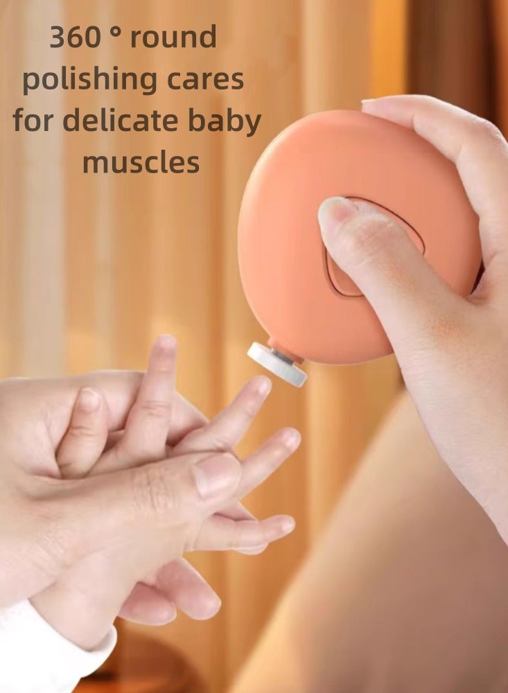 Baby Electric Nail Scissors, Special Nail Polisher For Newborns, Baby Nail Scissors, Safety Set For Young Children, Magic Electric Nail Polisher, Simple White (With 6 Grinding Heads) - Image 4