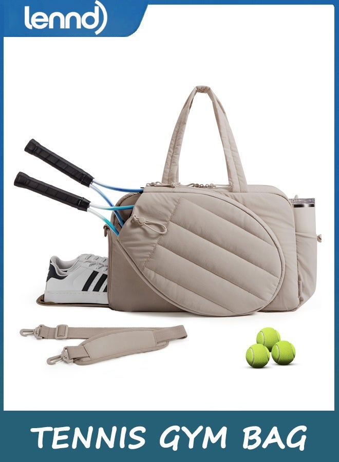 LENND Tennis Bag, Quilted Tennis Sling Crossbody Backpack, Water Resistant Tennis Racket Bags for Women Men, Suitable for Pickleball Tennis Badminton - Image 1