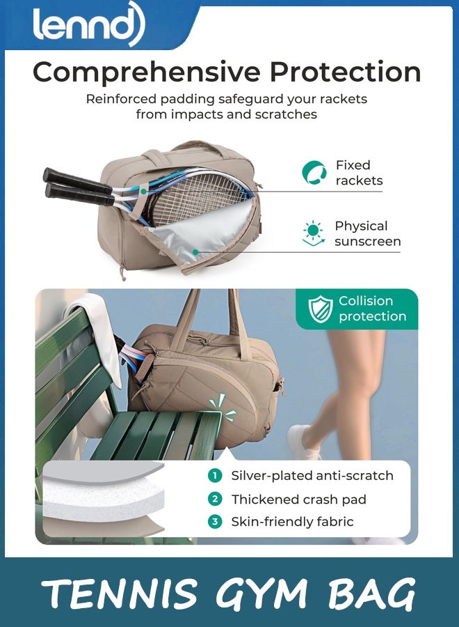 LENND Tennis Bag, Quilted Tennis Sling Crossbody Backpack, Water Resistant Tennis Racket Bags for Women Men, Suitable for Pickleball Tennis Badminton - Image 2