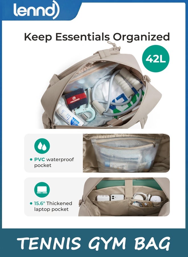 LENND Tennis Bag, Quilted Tennis Sling Crossbody Backpack, Water Resistant Tennis Racket Bags for Women Men, Suitable for Pickleball Tennis Badminton - Image 4