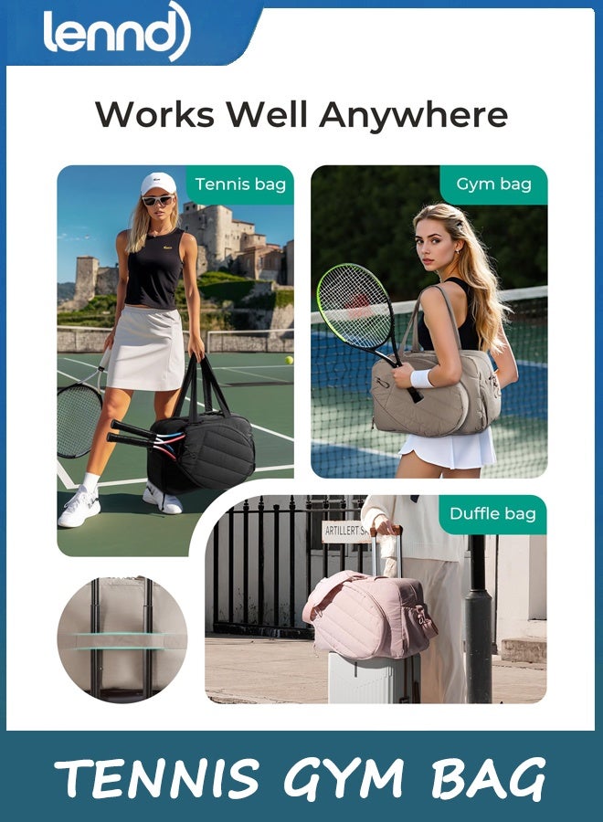 LENND Tennis Bag, Quilted Tennis Sling Crossbody Backpack, Water Resistant Tennis Racket Bags for Women Men, Suitable for Pickleball Tennis Badminton - Image 3