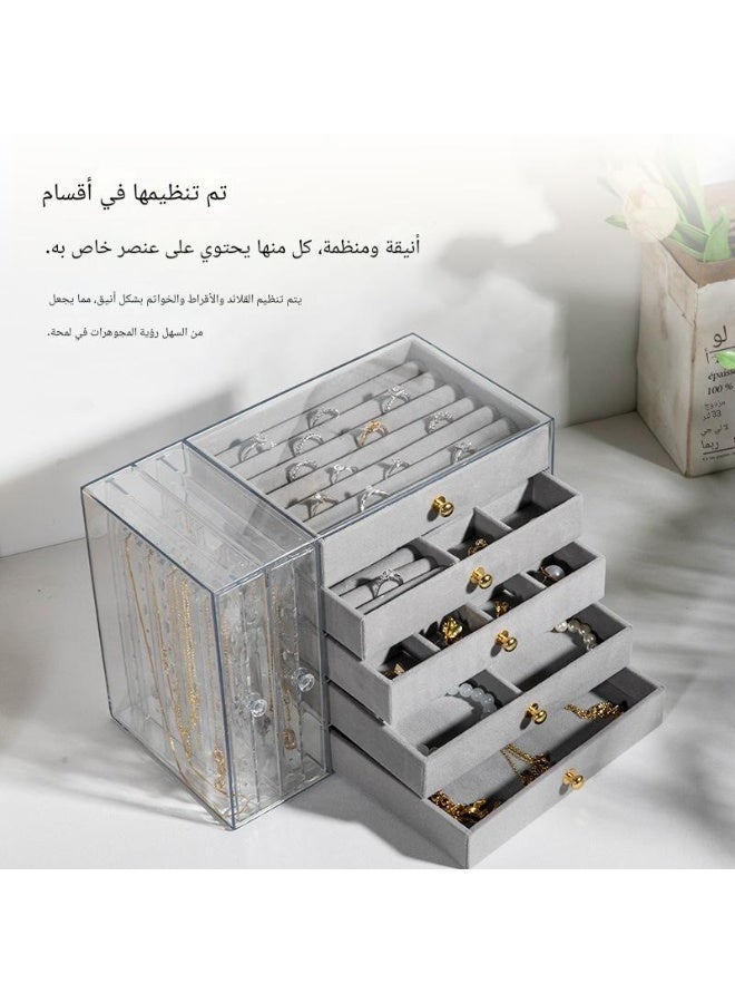 cmegke Large-capacity Multifunction Jewelry Organizer Necklace Holder, Jewelry Hanging Rack Storage with 2-layer Velvet Ring Bracelet Tray, Necklace Holder Organizer Bracelet Display Storage Rack for Sfor Earrings, Bracelets, Necklaces, and Other Jewelry Women's and Girls - Image 5