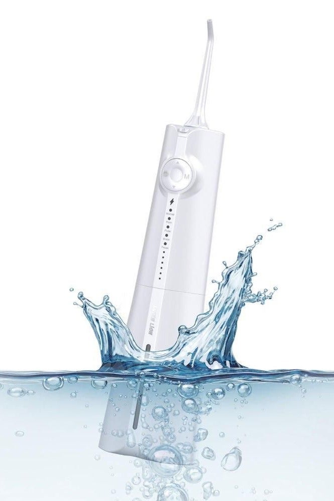 Green Lion Portable Oral Irrigator 300ML, IPX7 Waterproof Rating, 1100mAh Battery, 88mins Working time (Normal Mode), 5 Working Modes, 180ml Water Tank, 15 Days Standby, 10W Power - White - Image 1