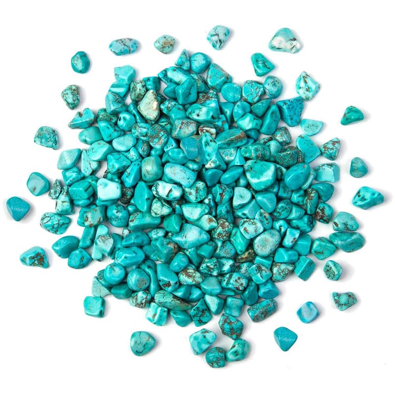 Arswin 1LB Turquoise Small Tumbled Chips Crushed Stone Bulk Crystal Healing Reiki for Outdoor Indoor Jewelry Making Home Decoration,Fish Tank,Vase Fillers,Succulent Pot Decor,0.3-0.4" - Image 1