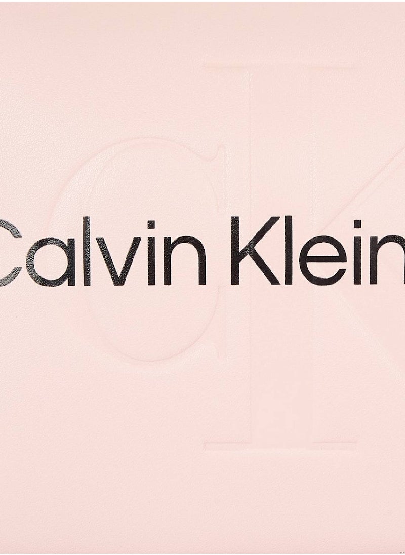 Calvin Klein Jeans - Women's Crossbody Bag -  smooth faux leather, Pink - Image 1