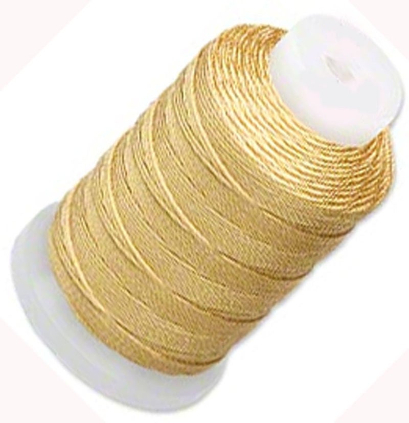 Simply Silk Beading Thread Cord Size FF Gold 0015 Inch 038mm Spool 115 Yards for Stringing Weaving Knotting
