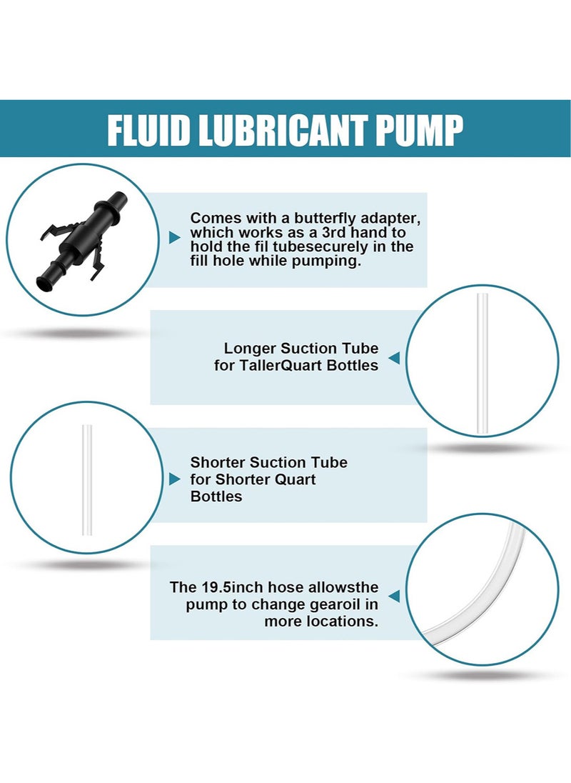 Generic - Fluid Pump for Standard Quart Bottles - 8cc Per Pump Stroke, 28mm Transmission Fluid Pump with 3rd Hand Adapter, Transfer Gear Oil, Differential and Transmission Fluid Gear Lube Pump - Image 1