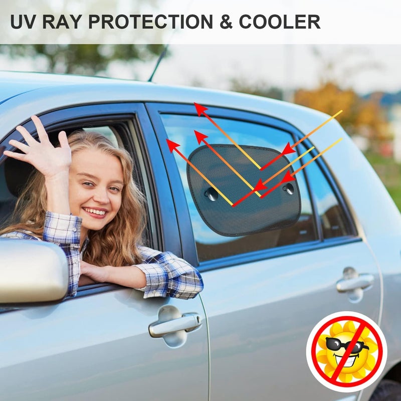 Langthering Car Sun Shade, 2 Pack Car Window Shade for Baby Universal Cling Sunshade for Car Side Window Sun Glare and UV Protection for Kids/Adults/Pets Suction Cup Stick Fits 98% CarsCars(50 x 30cm) - Image 4