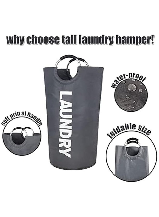 90L Large Laundry Baskets, Laundry Hamper Stands Up Well, Laundry Bag with Padded Handles, Waterproof Laundry Basket Collapsible, Clothes Hamper for Bathroom, Laundry, College - Image 2