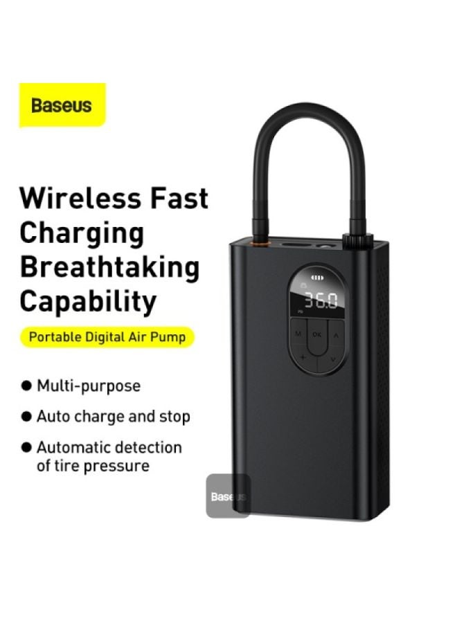 Baseus Energy Source Inflator Pump Electric Digital Display Air Pump for Car And Bike Motorcycle - Black - CRCQB02-0A - Image 3