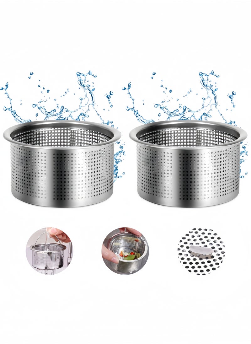 Harse 2 Pack Sink Drain Strainer,3 inch Diameter with Handle,304 Stainless Steel Kitchen Sink Strainer,Perfect for Kitchen Sinks,Rust Free,Anti Clogging  - Image 1