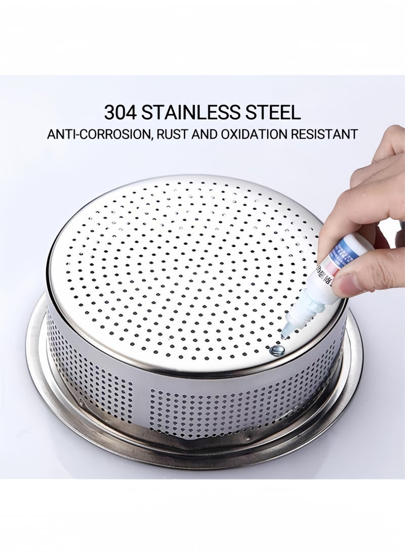 Harse 2 Pack Sink Drain Strainer,3 inch Diameter with Handle,304 Stainless Steel Kitchen Sink Strainer,Perfect for Kitchen Sinks,Rust Free,Anti Clogging  - Image 5
