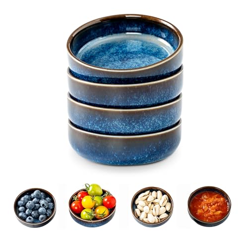 SHIDACHENG Dipping Bowls Set of 4, 2462°F High-Fired Reactive Glaze Ceramic Small Bowls for Dips,Olive Oil & Sauce,Elevates Table Setting,Idea for BBQ,Afternoon Tea,Entertaining,Housewarming & Holiday Gifts - Image 1