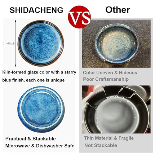 SHIDACHENG Dipping Bowls Set of 4, 2462°F High-Fired Reactive Glaze Ceramic Small Bowls for Dips,Olive Oil & Sauce,Elevates Table Setting,Idea for BBQ,Afternoon Tea,Entertaining,Housewarming & Holiday Gifts - Image 5