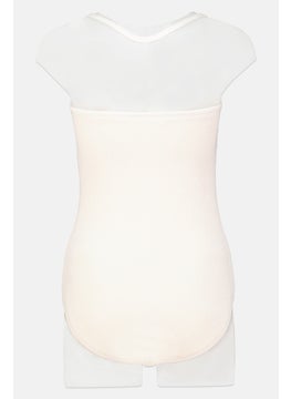 Michael Kors Women Padded Textured One Piece, Ivory  - Image 2