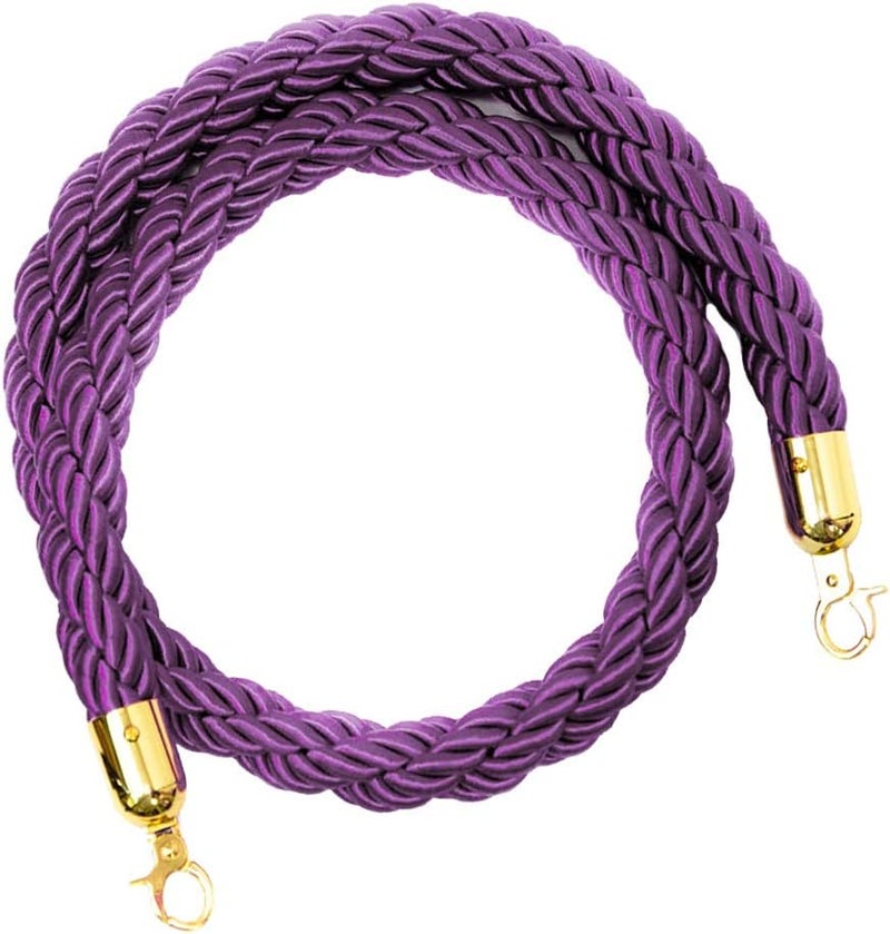 klarako حبل كلاراكو للحواجز مع خطاف، 5 قدم/7 قدم/10 قدم، 6 ألوان متاحة كلاراكو بنفسجي، 2 متر - Image 1