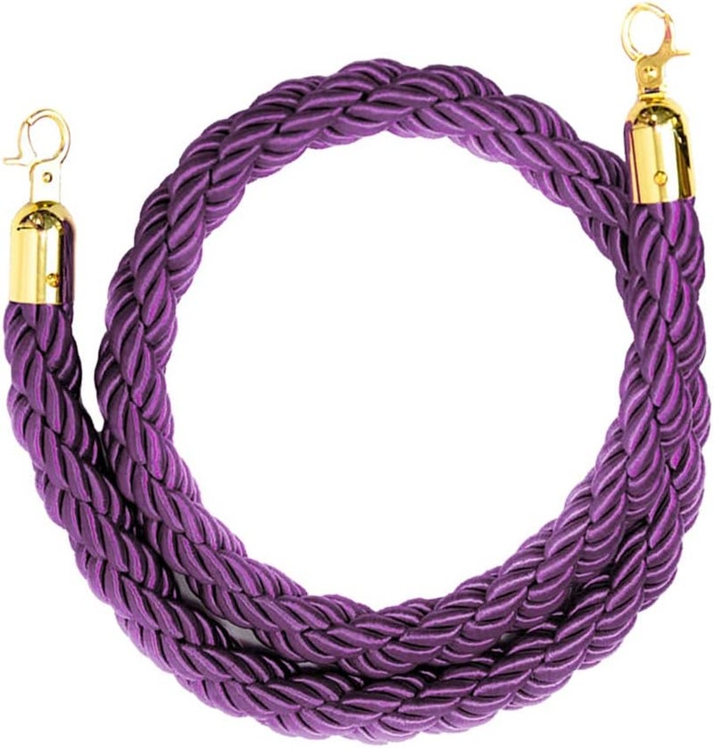 klarako حبل كلاراكو للحواجز مع خطاف، 5 قدم/7 قدم/10 قدم، 6 ألوان متاحة كلاراكو بنفسجي، 2 متر - Image 3