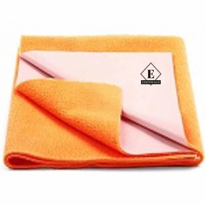 Edenwald Waterproof Dry Rubber Bed Sheet CoverToddler Sleeping Mattress ProtectorUrine Absorbent Reusable Crib Mat Color Orange 1 Meter 36 x 39 Inches 100 x 90 cm - Image 1