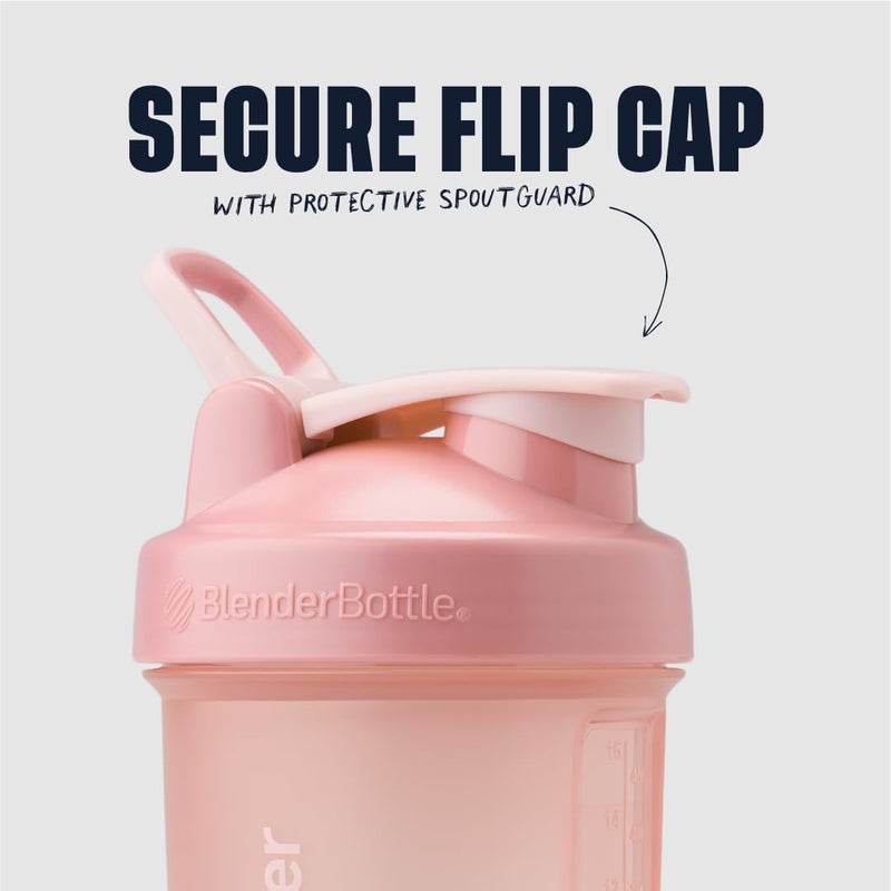 BlenderBottle Shaker Bottle with Pill Organizer and Storage for Protein Powder, ProStak System, 22-Ounce, Rose Pink - Image 3