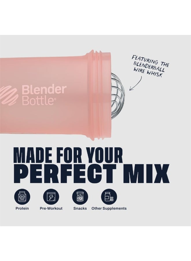 BlenderBottle Shaker Bottle with Pill Organizer and Storage for Protein Powder, ProStak System, 22-Ounce, Rose Pink - Image 4
