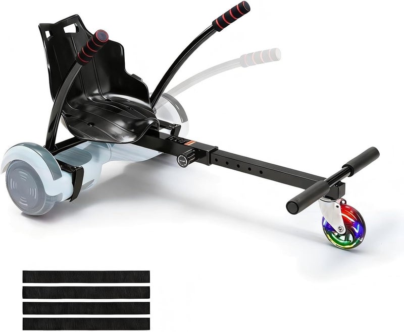 VEVOR Hoverboard Seat Attachment, Adjustable Frame, 220 LBS Capacity, Fits 6.5" 8" 8.5" 10" Hoverboards, Go Kart Accessory for Kids & Adults - Image 1
