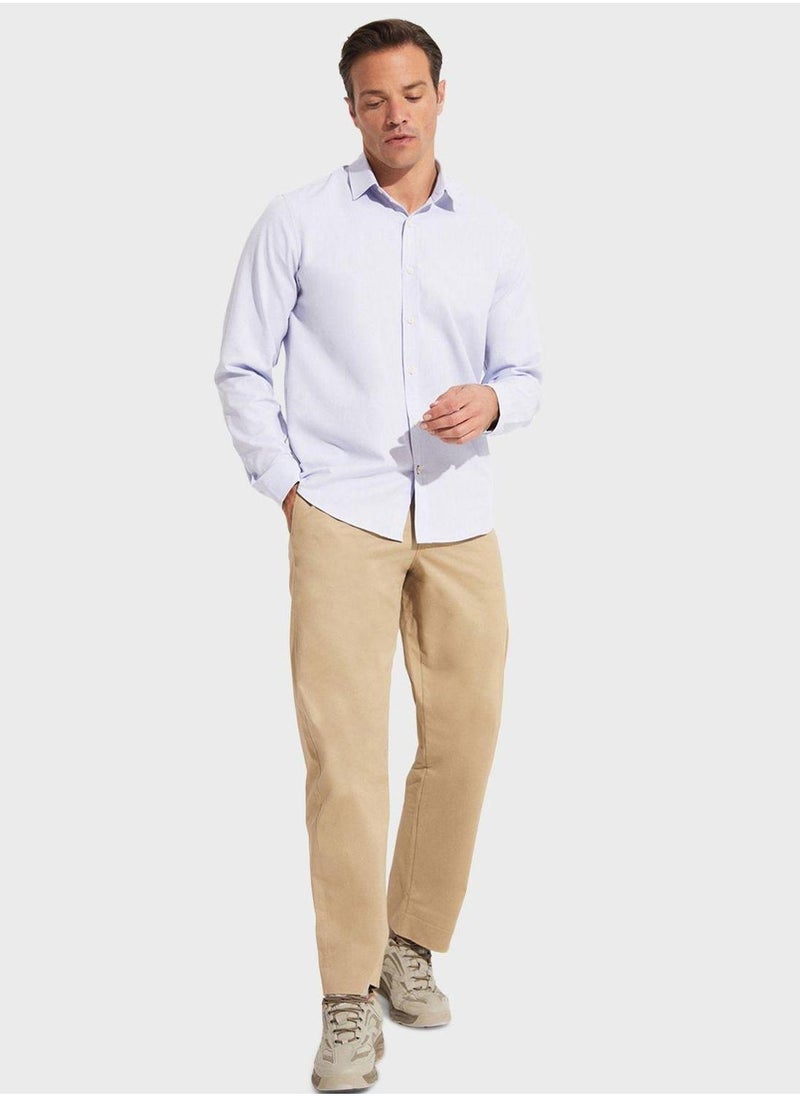 جون قميص أكسفورد أساسي بقصة عادية - Image 5