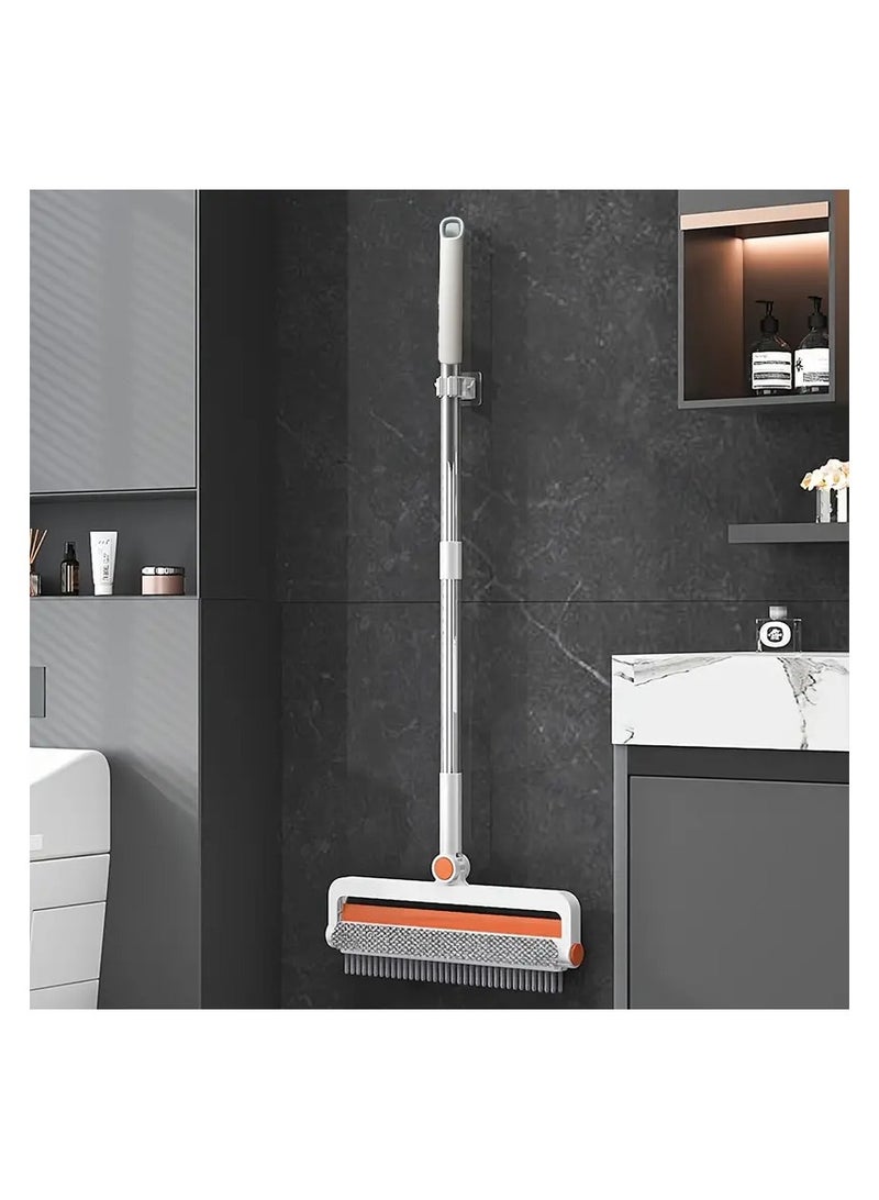 AMM 4-in-1 Multifunctional Cleaning Brush Set Long Handle Scrub Brush Swivel Head, Bathroom Squeegee & Window Glass Cleaner Non-Electric Household Cleaning Tool for Floor Glass Bathroom & More" - Image 1