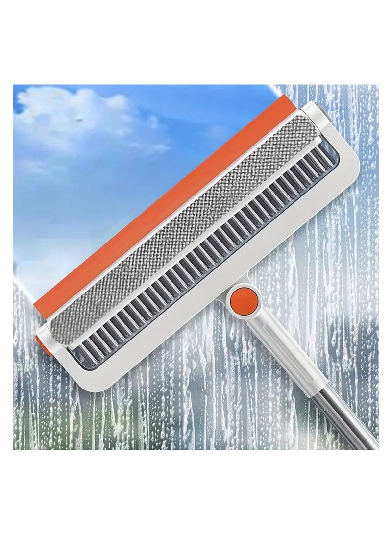 AMM 4-in-1 Multifunctional Cleaning Brush Set Long Handle Scrub Brush Swivel Head, Bathroom Squeegee & Window Glass Cleaner Non-Electric Household Cleaning Tool for Floor Glass Bathroom & More" - Image 3